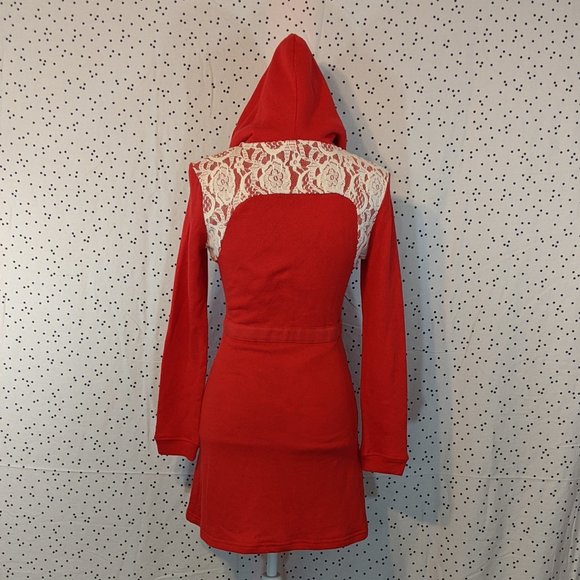Jasmine & Ginger Red Long Hoodie - Size S - Picture 3 of 9